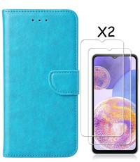 Ntech Samsung A23 4/5G hoesje bookcase Blauw