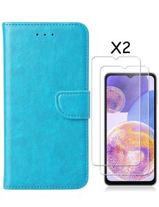 Ntech Samsung A23 4/5G hoesje bookcase Blauw
