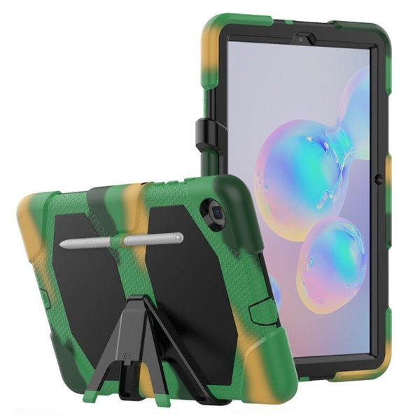 Ntech  Hoesje Geschikt Voor Samsung Galaxy Tab S6 Lite Hoes P613 Extreme protectie Army Backcover hoesje - Camouflage Groen