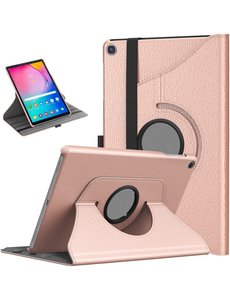 Ntech Samsung Galaxy S6 Lite 2022 360 Rose goud Draaibare Hoesje