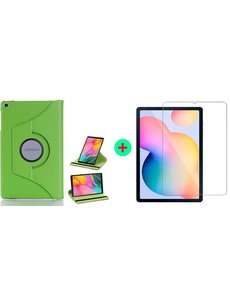Ntech Samsung Galaxy S6 Lite 2022 360 Groen Draaibare Hoesje Met screenprotector