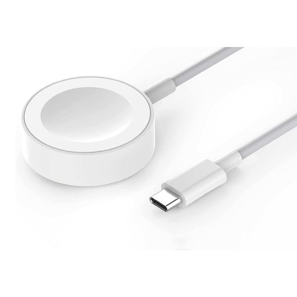 Ntech Draadloze Oplader Geschikt voor de Apple Watch Magnetische Oplaadkabel USB - C voor Apple Watch Series 1 / 2 / 3 / 4 / 5 / 6 / 7 / 8 / 9 / SE (2) / Ultra (2) Wit
