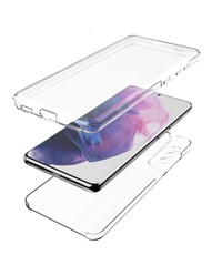 Ntech Samsung Galaxy S22 Plus Transparant Siliconen Hoesje 360 graden beschermd