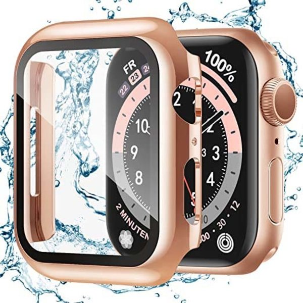 Ntech Hoesje Geschikt voor Apple Watch Rose goud - watch case 44 mm - apple watch