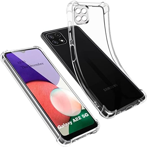 Ntech Hoesje Geschikt Voor Samsung Galaxy A22 5G hoesje shock proof transparant - Galaxy A22 5G Silicone Hoesje Hoesje Geschikt Voor Samsung Galaxy A22