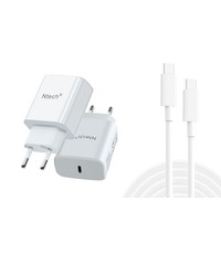 Ntech Xiaomi Poco F4 oplader USB-C naar USB- C 20w  Wit Ntech