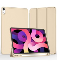 Ntech ipad air 5 hoes met pencil houder bookcase Goud