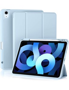 Ntech ipad air 5 hoes met pencil houder bookcase Licht Blauw