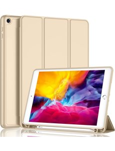 Ntech ipad 2017 hoes met pencil houder bookcase Goud