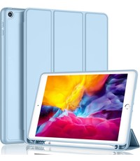 Ntech ipad 2017 hoes met pencil houder bookcase Licht Blauw