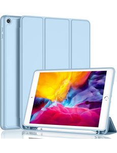 Ntech ipad 2017 hoes met pencil houder bookcase Licht Blauw