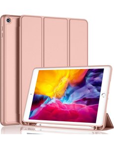 Ntech iPad Air 2 hoes met pencil houder smart bookcase Rosegoud