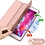 Ntech Hoes geschikt voor iPad Air 2 met pencil houder smart bookcase Rosegoud - Hoes geschikt voor iPad Air 2 Cover - Air hoes met pencil smart cover - Hoes geschikt voor iPad Air 2 case - Hoes geschikt voor iPad air cover met apple Pencil Vakje