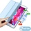 Ntech iPad Air 2 hoes met pencil houder smart bookcase Licht Blauw - iPad Air 2 Cover - Air hoes met pencil smart cover - ipad Air 2 case - iPad air cover met apple Pencil Vakje