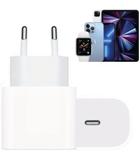 Ntech Geschikt voor iPhone 12 /13 USB-C Power Adapter 20W - Oplader - iPad - Snellader - Stekker - Witte USB-c adapter - Premium Edition