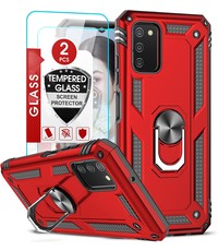 Ntech Samsung A03 Hoesje Anti-Shock Hybrid Armor hoesje Rood