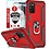 Ntech  Samsung A03 Hoesje Anti-Shock Hybrid Armor hoesje Rood - Samsung Galaxy A03 kickstand Ring houder TPU backcover hoesje - met screenprotector Galaxy A03 - 2 pack