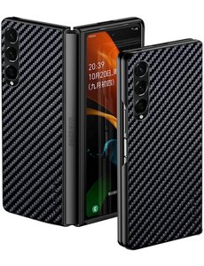 Ntech Samsung Z Fold 4 hoesje Carbon Fiber Slim Protective Cover zwart