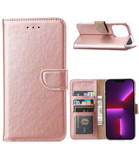 Ntech iPhone 14 Hoesje BookCase Rose Goud