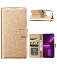 Ntech iPhone 14 Hoesje BookCase Goud