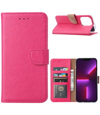 Ntech iPhone 14 Hoesje BookCase Roze