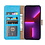 Ntech Hoesje Geschikt voor iPhone 14 Pro Max portemonnee Bookcase – Blauw