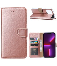 Ntech iPhone 14 Pro Hoesje BookCase Rose Goud