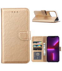 Ntech iPhone 14 Pro Hoesje BookCase Goud