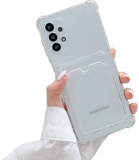 Ntech Samsung A33 hoesje met pasjeshouder transparant Shock proof