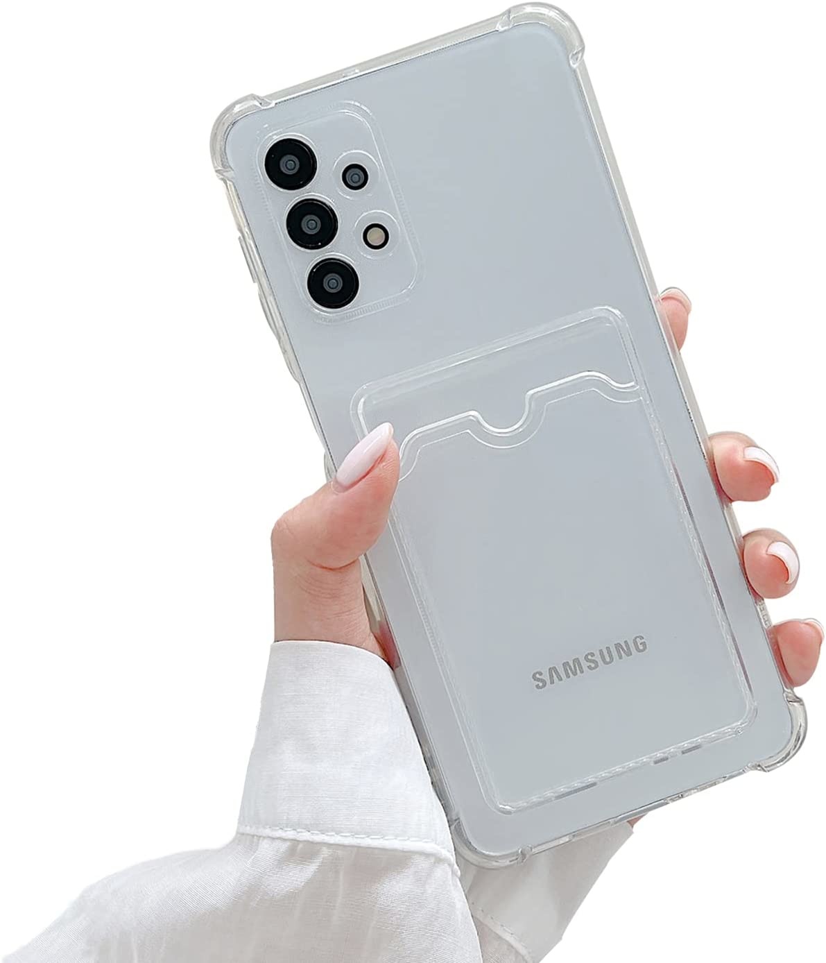 Monica Zoeken Retoucheren Samsung A73 hoesje met pasjeshouder transparant Shock proof case met  Kaarthouder - Samsung Galaxy A73 5G hoesje transparant - Samsung A73 pasjeshouder  hoesje - Kaarthouder - Hoesje - Phonecompleet.nl