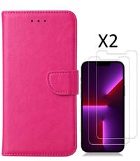 Ntech iPhone 14 hoesje bookcase Roze