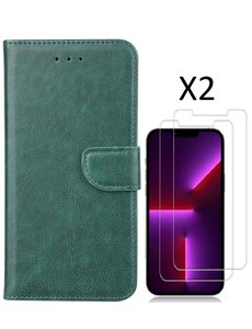 Ntech iPhone 14 Pro hoesje bookcase Groen