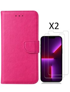 Ntech iPhone 14 Pro hoesje bookcase Roze