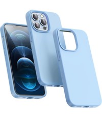 Ntech iPhone 14 Pro Max hoesje Silicone case Licht Blauw