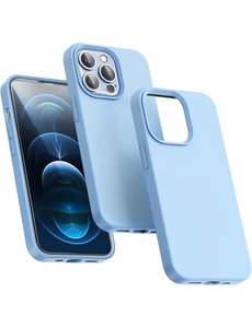Ntech iPhone 14 Pro Max hoesje Silicone case Licht Blauw