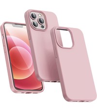 Ntech iPhone 14 Pro Max hoesje Silicone case Licht Roze