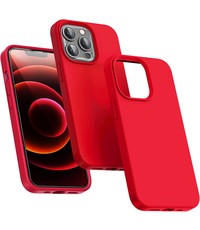 Ntech iPhone 14 Pro Max hoesje Silicone case Rood