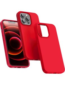 Ntech iPhone 14 Pro Max hoesje Silicone case Rood