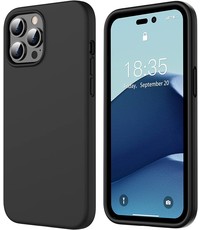 Ntech iPhone 14 Pro hoesje Silicone case Zwart