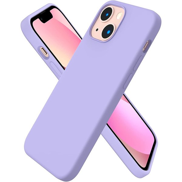 Ntech Hoesje Geschikt voor iPhone 14 Plus – Liquid Siliconen Backcover – Lila