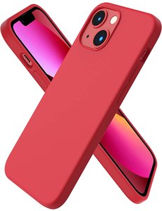 Ntech iPhone 14 hoesje Silicone case Rood