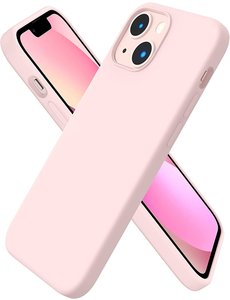 Ntech iPhone 14 hoesje Silicone case Licht Roze