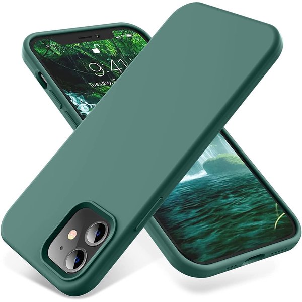 Ntech Hoesje Geschikt voor iPhone 14 – Liquid Siliconen Backcover – Pine Groen