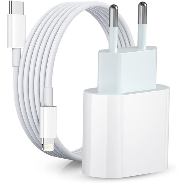 Ntech USB C Adapter met USB C kabel 20W Geschikt voor iPhone 14 Plus / iPhone 14 Max