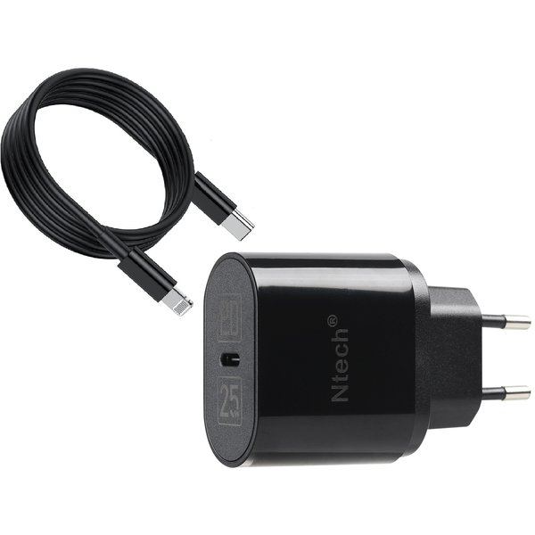 Ntech USB C Adapter met USB C Kabel 25W Snellader Geschikt voor iPhone 14 / 14 Pro / 14 Plus / 14 Pro max