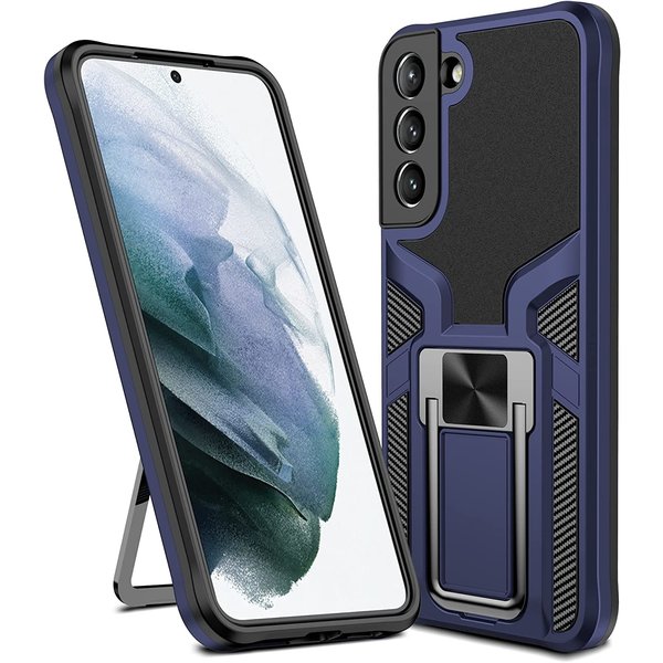 Ntech Hoesje Geschikt Voor Samsung Galaxy S22 Plus hoesje magnetisch Armor Schokbestendige Blauw - hoesje Hoesje Geschikt Voor Samsung Galaxy S22 Plus met ring houder - Galaxy S22 Plus hoesje Armor - Hoesje Geschikt Voor Samsung Galaxy S22 Plus case Ultra Slim