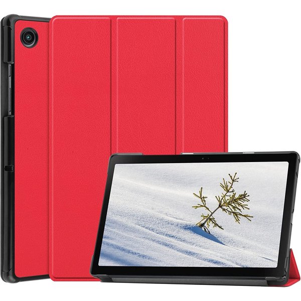 Ntech Hoes Geschikt voor Samsung Galaxy Tab A8 (2021 & 2022) hoes – tri-fold bookcase met auto/wake functie - 10.5 inch – Rood