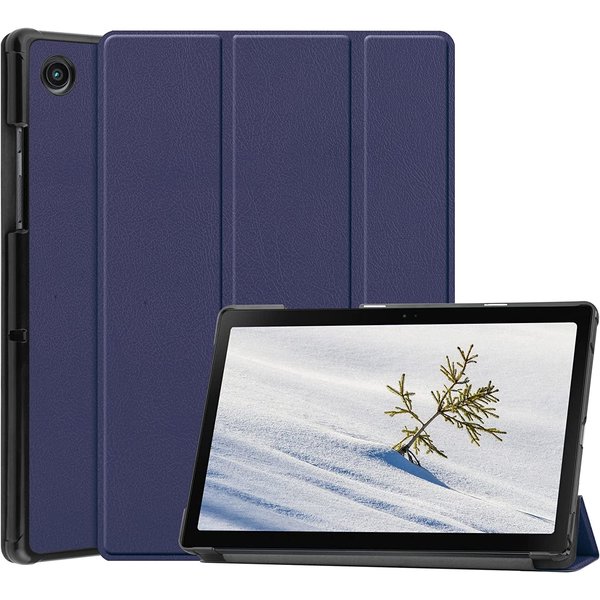 Ntech Hoes Geschikt voor Samsung Galaxy Tab A8 (2021 & 2022) hoes – tri-fold bookcase met auto/wake functie - 10.5 inch – Donkerblauw