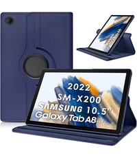 Ntech Samsung Galaxy Tab A8 hoes draaibaar Donkerblauw