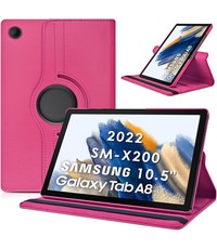 Ntech Samsung Galaxy Tab A8 hoes draaibaar Pink